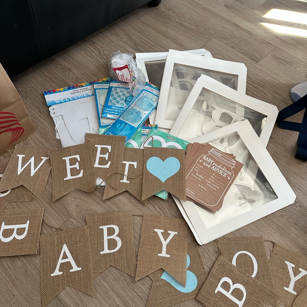 Sweet Baby Boy Burlap Banner